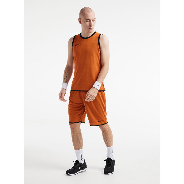 Craft Progress Short Réversible Hommes - Orange / Noir