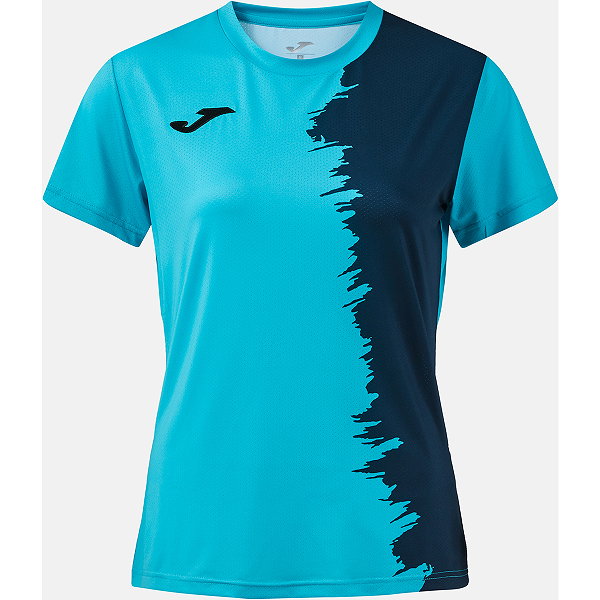 Joma Picasho Maillot Manches Courtes Femmes - Turquoise Fluor / Marine