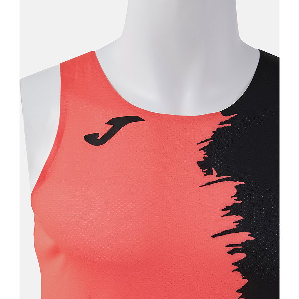Joma Picasho Running Singlet Heren - Coral Fluor / Zwart