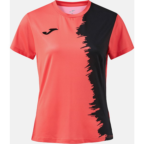 Joma Picasho Shirt Korte Mouw Dames - Coral Fluor / Zwart