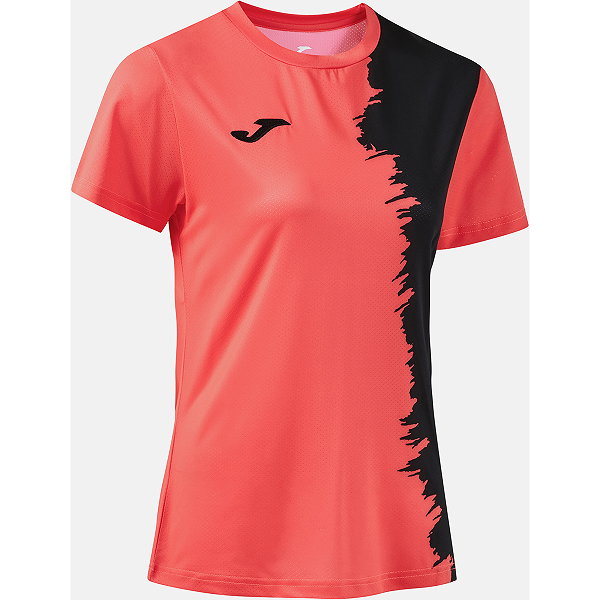 Joma Picasho Shirt Korte Mouw Dames - Coral Fluor / Zwart