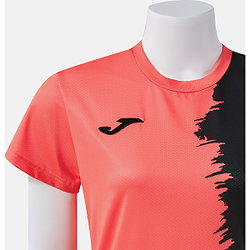 Voorvertoning: Joma Picasho Shirt Korte Mouw Dames - Coral Fluor / Zwart