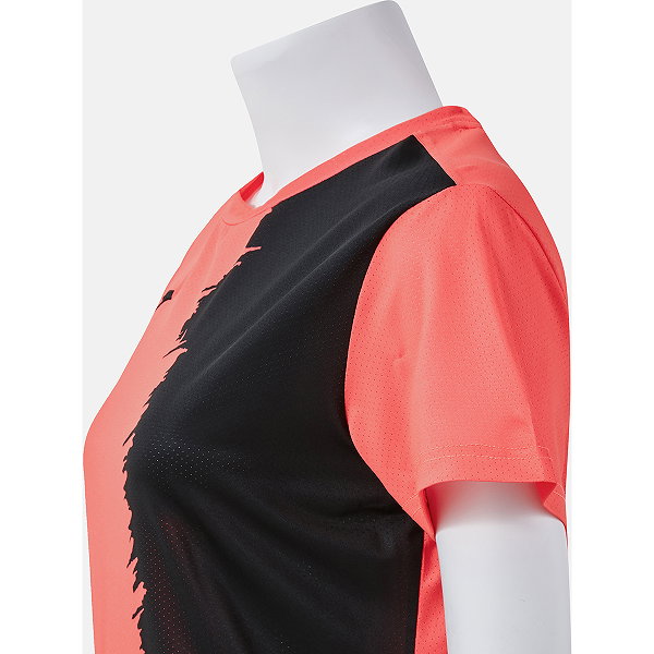 Joma Picasho Shirt Korte Mouw Dames - Coral Fluor / Zwart