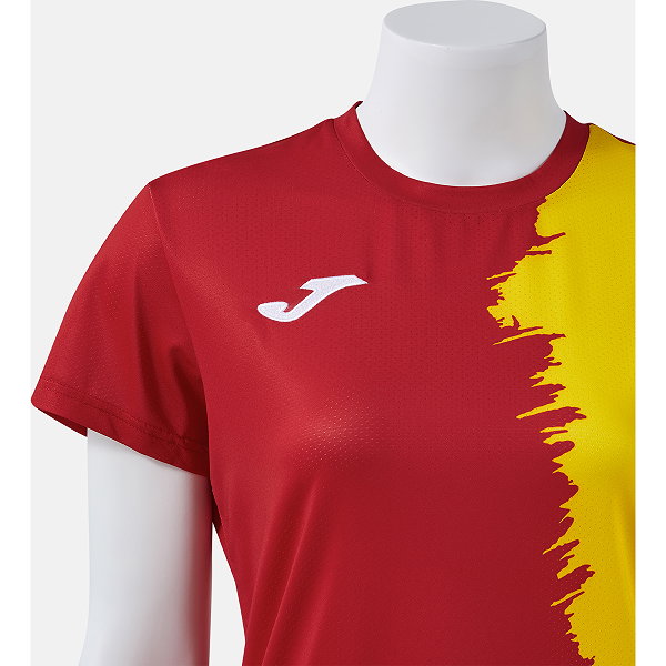 Joma Picasho Maillot Manches Courtes Femmes - Rouge / Jaune