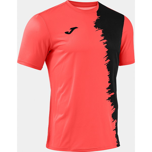 Joma Picasho Maillot Manches Courtes Hommes - Coral Fluor / Noir