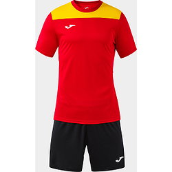 Voorvertoning: Joma Phoenix III Voetbalset Korte Mouw Kinderen - Rood / Geel