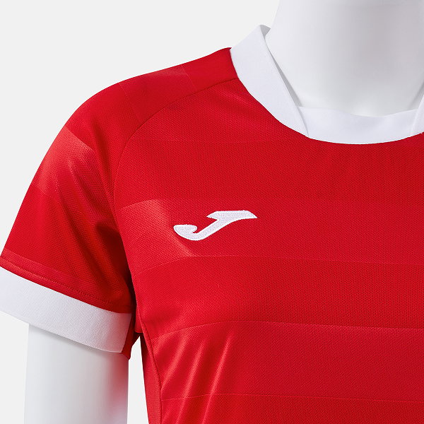 Joma Toletum VII Maillot Manches Courtes Femmes - Rouge / Blanc
