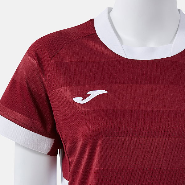 Joma Toletum VII Maillot Manches Courtes Femmes - Bordeaux / Blanc