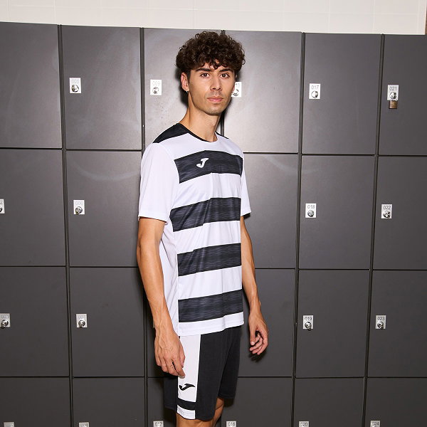 Joma Europa VI Maillot Manches Courtes Hommes - Blanc / Noir