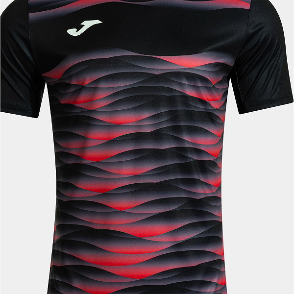 Joma Tiger VII Maillot Manches Courtes Enfants - Noir / Rouge