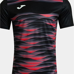 Présentation: Joma Tiger VII Maillot Manches Courtes Enfants - Noir / Rouge