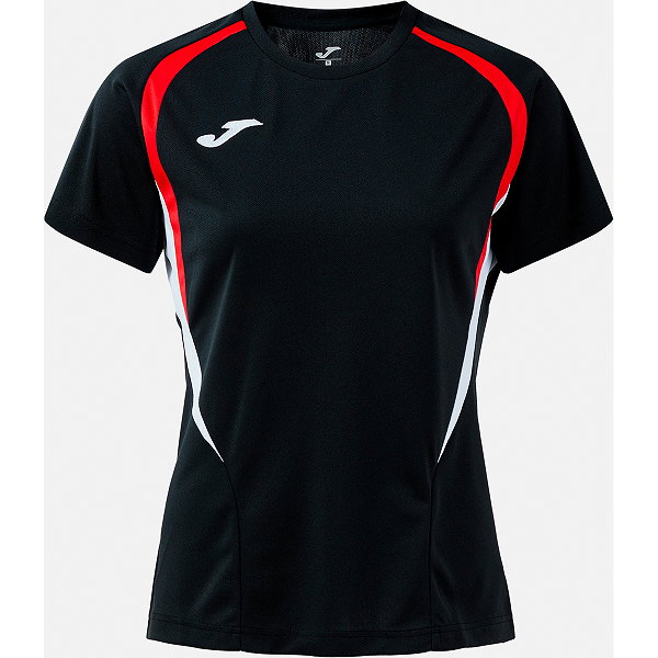 Joma Championship 20 Maillot Manches Courtes Femmes - Noir / Rouge