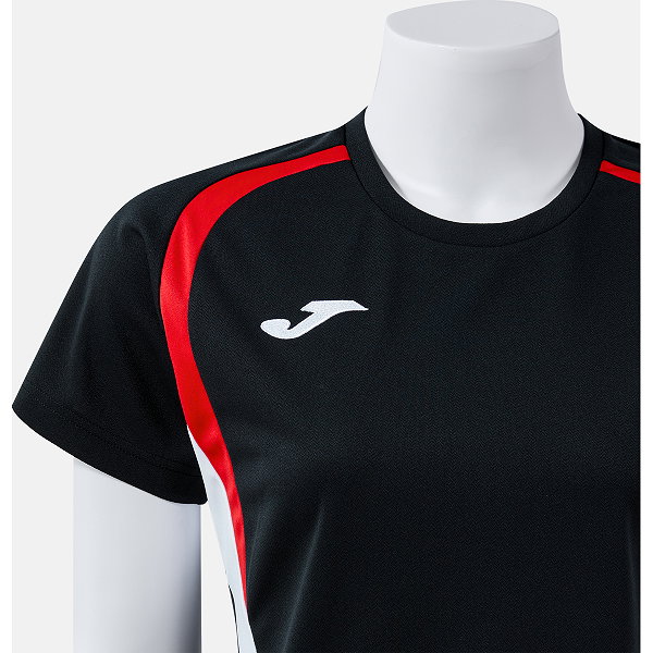 Joma Championship 20 Maillot Manches Courtes Femmes - Noir / Rouge