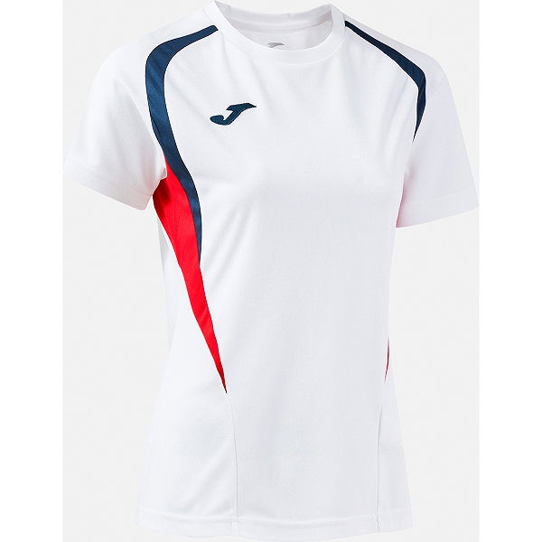 Joma Championship 20 Maillot Manches Courtes Femmes - Blanc / Marine