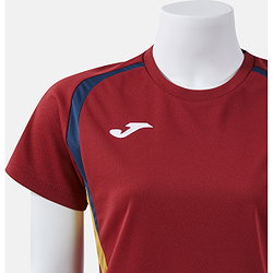 Présentation: Joma Championship 20 Maillot Manches Courtes Femmes - Bordeaux / Marine / Or