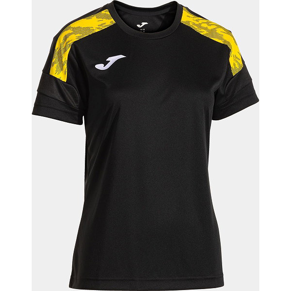 Joma Championship VIII Maillot Manches Courtes Femmes - Noir / Jaune