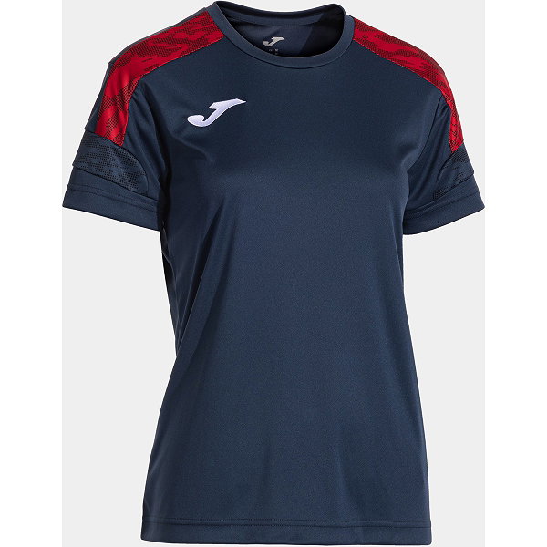 Joma Championship VIII Maillot Manches Courtes Femmes - Marine / Rouge