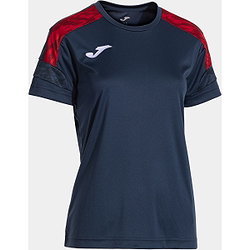 Joma Championship VIII Maillot Manches Courtes Femmes - Marine / Rouge