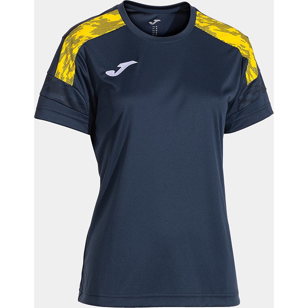 Joma Championship VIII Maillot Manches Courtes Femmes - Marine / Jaune