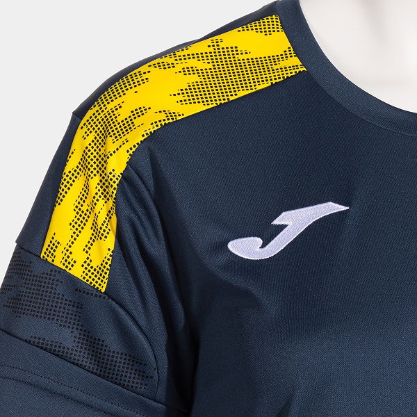Joma Championship VIII Maillot Manches Courtes Femmes - Marine / Jaune