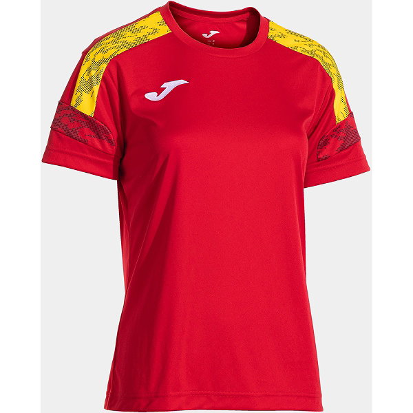 Joma Championship VIII Maillot Manches Courtes Femmes - Rouge / Jaune