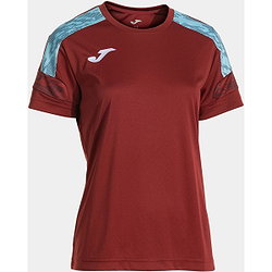 Joma Championship VIII Shirt Korte Mouw Dames - Bordeaux / Hemelsblauw