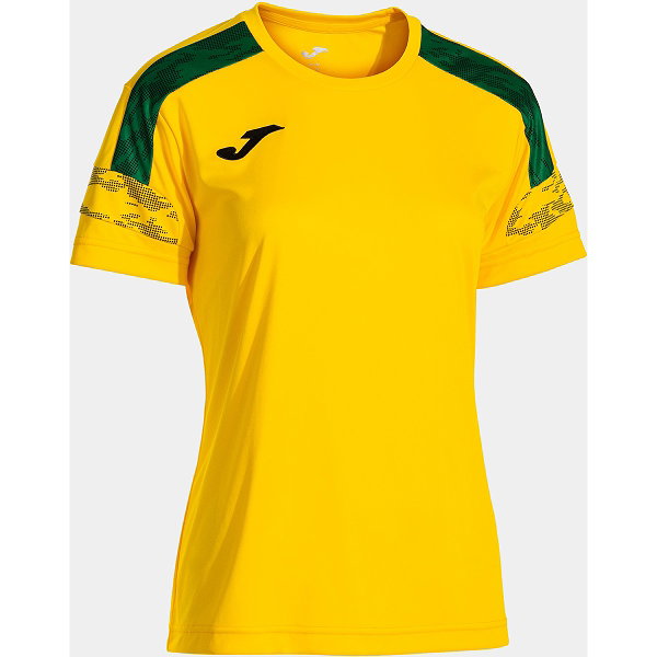 Joma Championship VIII Maillot Manches Courtes Femmes - Jaune / Vert