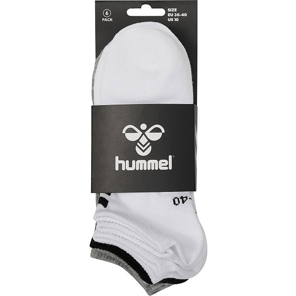 Hummel Chevron 6-Pack Ankle Sportsokken - Zwart / Wit / Grijs