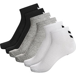 Hummel Chevron 6-Pack Mid Cut Sportsocken - Schwarz / Weiß / Grau