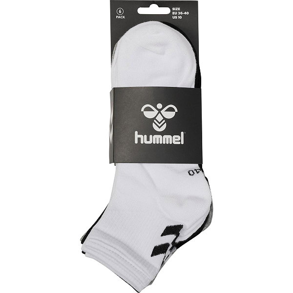 Hummel Chevron 6-Pack Mid Cut Sportsocken - Schwarz / Weiß / Grau