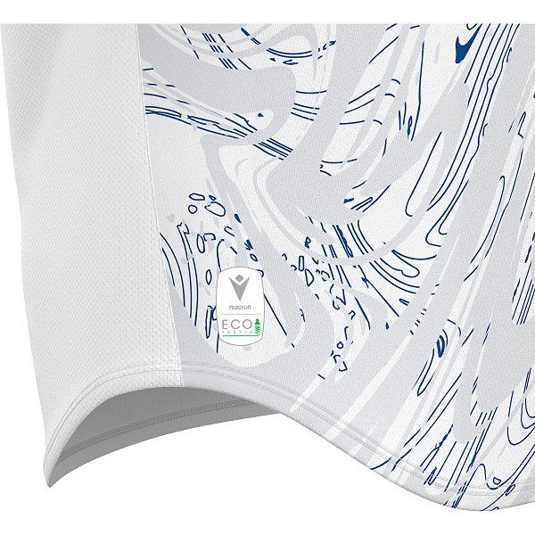 Macron Arcane Eco Maillot Manches Courtes Hommes - Blanc / Royal