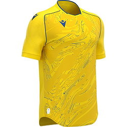 Macron Arcane Eco Maillot Manches Courtes Hommes - Jaune / Royal