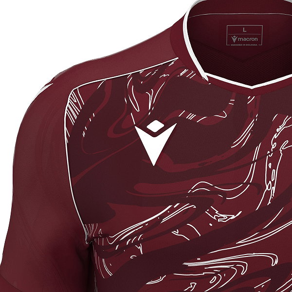 Macron Arcane Eco Shirt Korte Mouw Kinderen - Bordeaux / Wit