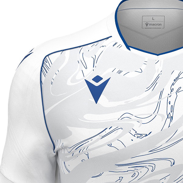 Macron Arcane Eco Maillot Manches Courtes Enfants - Blanc / Royal