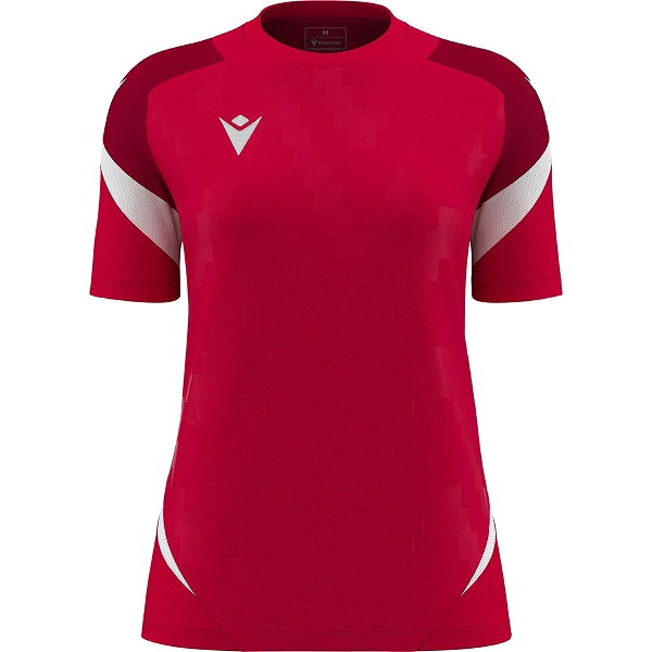 Macron Rising Naga Maillot Manches Courtes Femmes - Rouge / Blanc