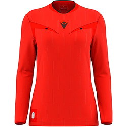 Présentation: Macron Tess Eco Maillot Arbitre Ml Femmes - Rouge Fluo