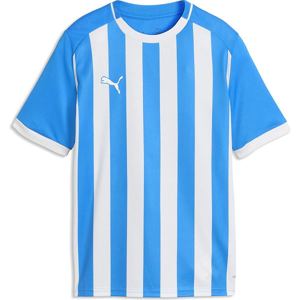 Puma Teamliga Striped Maillot Manches Courtes Enfants - Royal / Blanc