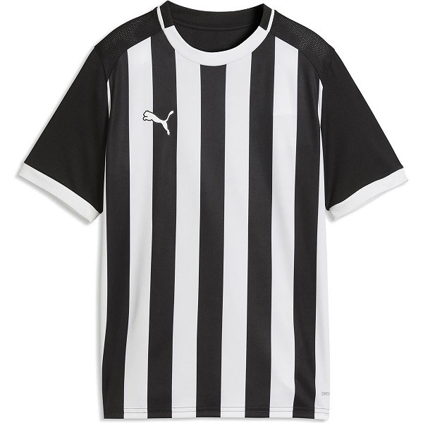 Puma Teamliga Striped Shirt Korte Mouw Kinderen - Zwart / Wit