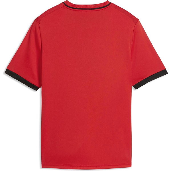 Puma Teamliga Striped Maillot Manches Courtes Enfants - Rouge / Noir