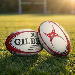 Gilbert G-Tr4000 (Size 5) Rugbyball - Weiß / Rot