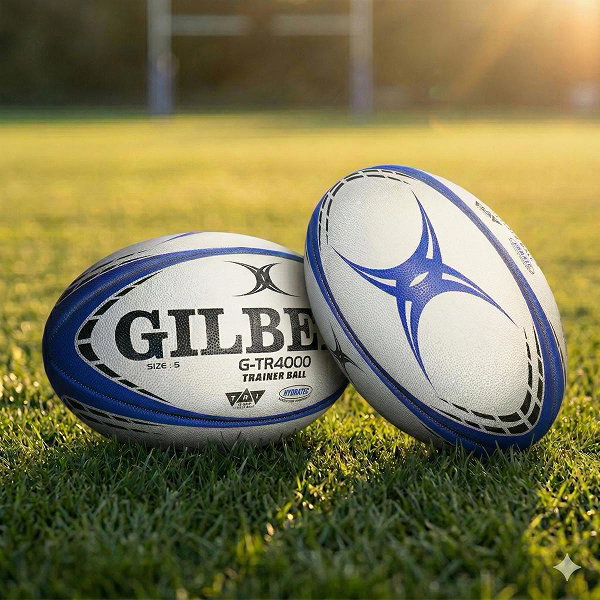 Gilbert G-Tr4000 (Size 5) Ballon De Rugby - Blanc / Marine