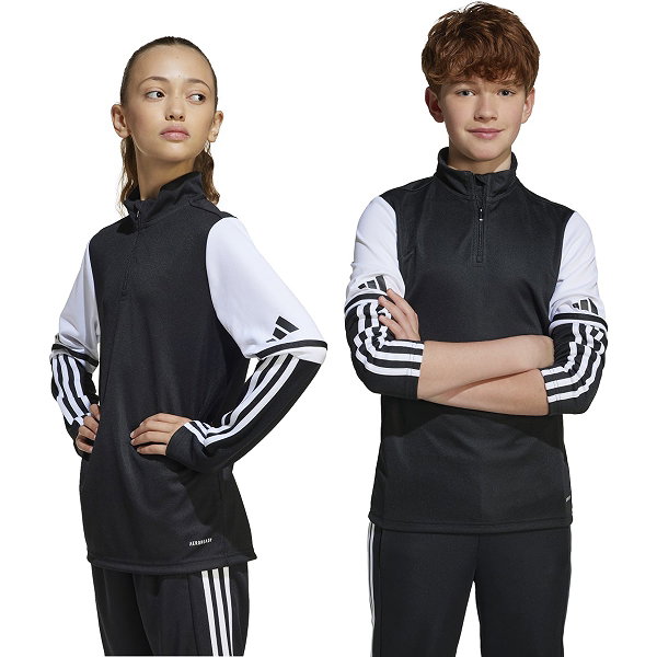 Adidas Squadra 25 Ziptop Enfants - Noir / Blanc