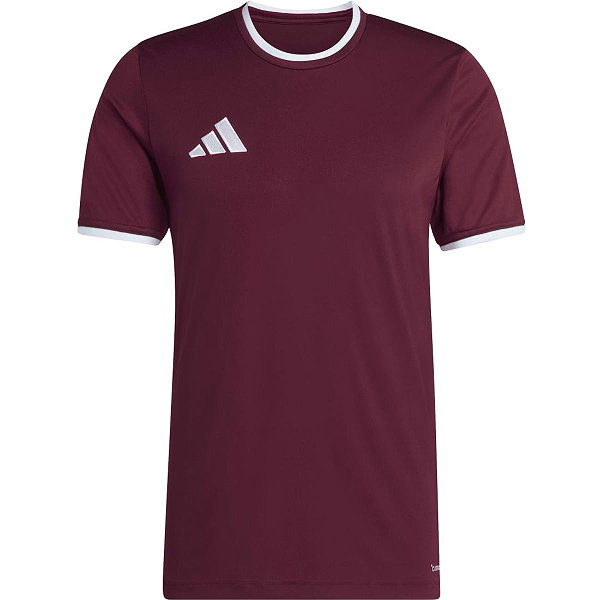Adidas Entrada 26 Shirt Korte Mouw Heren - Bordeaux / Wit