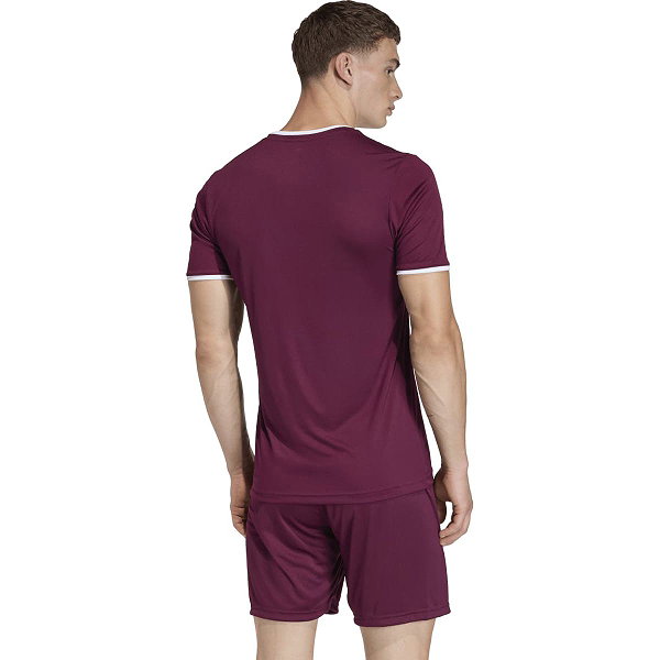 Adidas Entrada 26 Shirt Korte Mouw Heren - Bordeaux / Wit