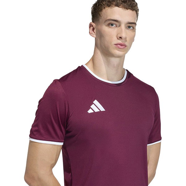 Adidas Entrada 26 Shirt Korte Mouw Heren - Bordeaux / Wit