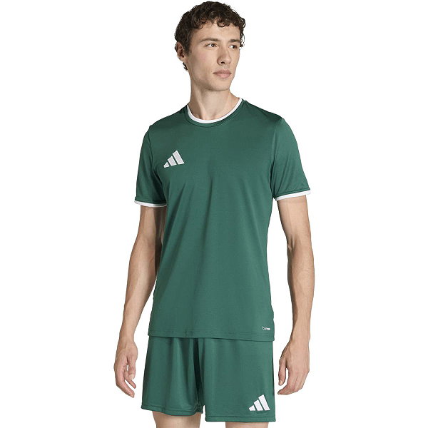 Adidas Entrada 26 Maillot Manches Courtes Hommes - Vert Foncé / Blanc