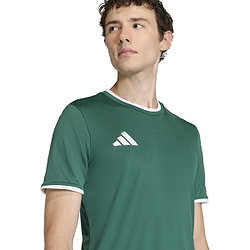 Présentation: Adidas Entrada 26 Maillot Manches Courtes Hommes - Vert Foncé / Blanc