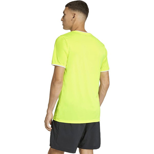 Adidas Entrada 26 Shirt Korte Mouw Heren - Fluogeel / Wit