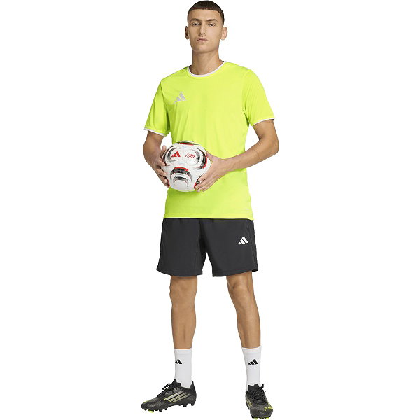Adidas Entrada 26 Shirt Korte Mouw Heren - Fluogeel / Wit