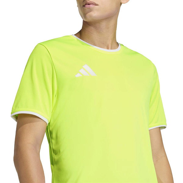 Adidas Entrada 26 Shirt Korte Mouw Heren - Fluogeel / Wit